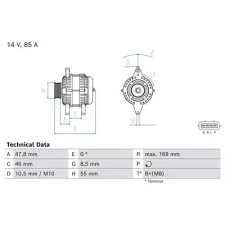 Bosch generátor 0 986 085 160 autóalkatrész