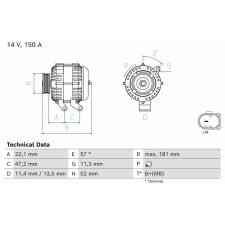 Bosch generátor 0 986 085 230 autóalkatrész