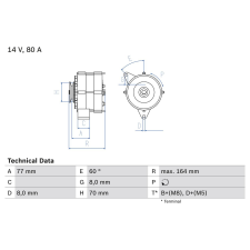 Bosch generátor BOSCH 0 986 034 110 autóalkatrész