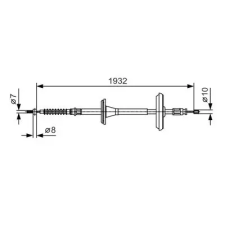 Bosch huzal, rögzítőfék 1 987 482 021 autóalkatrész