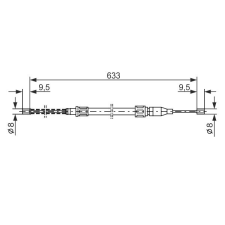 Bosch huzal, rögzítőfék BOSCH 1 987 477 043 autóalkatrész