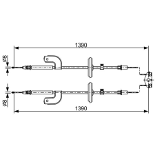 Bosch huzal, rögzítőfék BOSCH 1 987 482 459 autóalkatrész