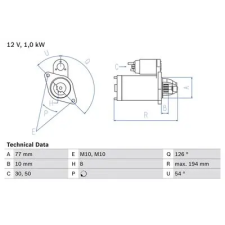 Bosch önindító 0 986 020 401 autóalkatrész