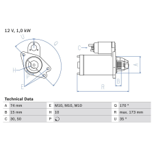 Bosch önindító BOSCH 0 986 025 290 autóalkatrész