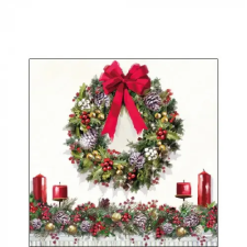  Bow On Wreath papírszalvéta 25x25cm, 20db-os konyhai eszköz