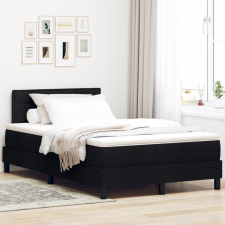  Box Spring Ágy Matraccal Fekete 120x200 cm Szövet ágy és ágykellék