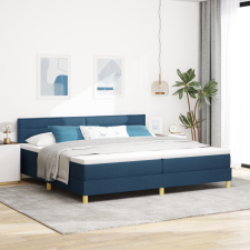  Box Spring Ágy Matraccal Kék 200x200 cm Szövet ágy és ágykellék