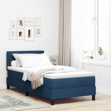  Boxrugós ágy matracmal leddel Kék 90 x 190 cm szövet ágy és ágykellék