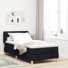  Boxspring Ágy Matraccal Fekete 100x200 cm Szövet ágy és ágykellék