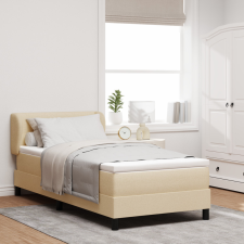 Boxspring Ágy Matraccal Krém 90x200 cm Szövet ágy és ágykellék