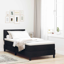  Boxspring ágy matraccal matracmal Fekete 90 x 200 cm szövet ágy és ágykellék