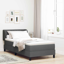  Boxspring ágy matraccal Sötétszürke 90 x 190 cm szövet ágy és ágykellék