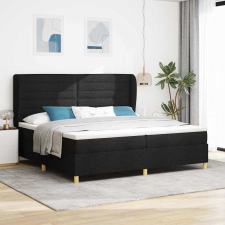  Boxspring ágy matraccal Sötétszürke 90x190 cm Szövet Fekete ágy és ágykellék
