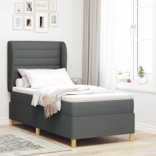  Boxspring ágy matraccal Sötétszürke 90x190 cm Szövet szövet ágy és ágykellék