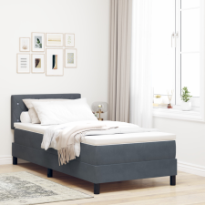  Boxspring Ágy Mattal Sötétszürke 90x200 cm Bársony ágy és ágykellék
