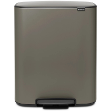 Brabantia Bo Pedal Bin acél pedálos szelektív szemetes - platinaszürke 2x30L szemetes