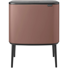 Brabantia Bo Touch Bin acél nyomófedeles szelektív szemetes lábakkal - szaténrózsaszín taupe 11+23L szemetes