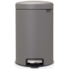  Brabantia NewIcon pedálos hulladékgyűjtő szagmentesen záródó Soft-Close fedél, műanyag tartály, 12L - X méret, acél, betonszürke ásványi textúra - 119149