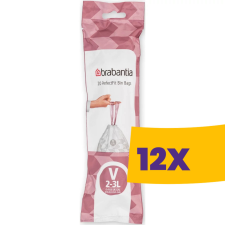 Brabantia PerfectFit szemeteszsák, V méret, 2-3L, 20 db/tek (Karton - 12 tekercs) tisztító- és takarítószer, higiénia