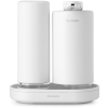 Brabantia SinkStyle Soap Dispenser Set szappan- és mosogatószer-adagoló szett 2x200ml, csepptálcával, csepegésmentes, műanyag, acél, szikrázó fehér ásványi textúra - 227967