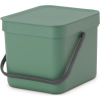 Brabantia Sort &amp; Go műanyag szemetes felnyitható fedéllel, fogantyúval - platina zöld 6L