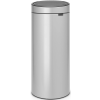 Brabantia Touch Bin New Soft-Touch nyomófedeles hulladékgyűjtő belső tartállyal kerek 30L - G méret acél metál szürke - 115387