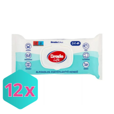  BradoLife alkoholos fertőtlenítő kendő 64db/cs KARTON - 12 db tisztító- és takarítószer, higiénia