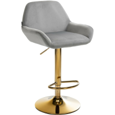  Braga bárszék állítható magasságú bársony szürke-arany 325104 bútor