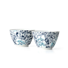 Bredemeijer Yantai Porcelán Teáscsésze Kék Színben, Virág Mintával -2 db bögrék, csészék