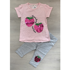  Breeze Szamócás lány szett, rózsaszín-szürke, 110 gyerek hálóing, pizsama