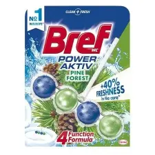 BREF WC illatosító golyók, 50 g, BREF "Power Aktiv", fenyő tisztító- és takarítószer, higiénia