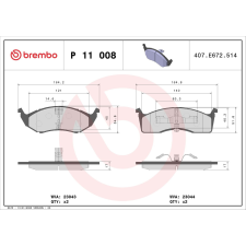 BREMBO fékbetétkészlet, tárcsafék BREMBO P 11 008 autóalkatrész