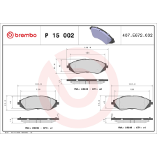BREMBO fékbetétkészlet, tárcsafék BREMBO P 15 002 autóalkatrész