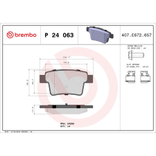 BREMBO fékbetétkészlet, tárcsafék BREMBO P 24 063 autóalkatrész