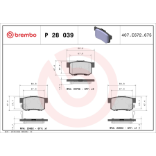 BREMBO fékbetétkészlet, tárcsafék BREMBO P 28 039 autóalkatrész