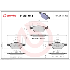 BREMBO fékbetétkészlet, tárcsafék BREMBO P 28 044 autóalkatrész