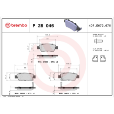 BREMBO fékbetétkészlet, tárcsafék BREMBO P 28 046 autóalkatrész