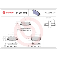 BREMBO fékbetétkészlet, tárcsafék BREMBO P 30 103 autóalkatrész
