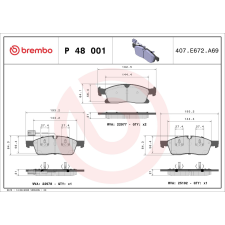 BREMBO fékbetétkészlet, tárcsafék BREMBO P 48 001 autóalkatrész