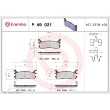 BREMBO fékbetétkészlet, tárcsafék BREMBO P 49 021 autóalkatrész