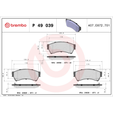 BREMBO fékbetétkészlet, tárcsafék BREMBO P 49 039 autóalkatrész