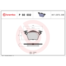 BREMBO fékbetétkészlet, tárcsafék BREMBO P 50 032 autóalkatrész