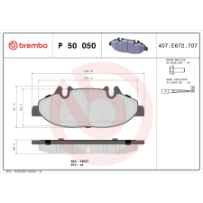 BREMBO fékbetétkészlet, tárcsafék BREMBO P 50 050 autóalkatrész