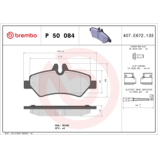 BREMBO fékbetétkészlet, tárcsafék BREMBO P 50 084 autóalkatrész