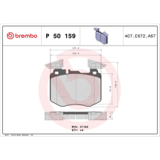 BREMBO fékbetétkészlet, tárcsafék BREMBO P 50 159 autóalkatrész