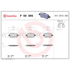 BREMBO fékbetétkészlet, tárcsafék BREMBO P 59 095 autóalkatrész