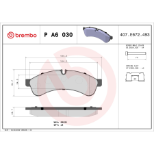 BREMBO fékbetétkészlet, tárcsafék BREMBO P A6 030 autóalkatrész