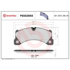 BREMBO fékbetétkészlet, tárcsafék P65026NX autóalkatrész