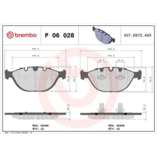 BREMBO fékbetétkészlet, tárcsafék P 06 028 autóalkatrész