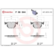 BREMBO fékbetétkészlet, tárcsafék P 06 044 autóalkatrész
